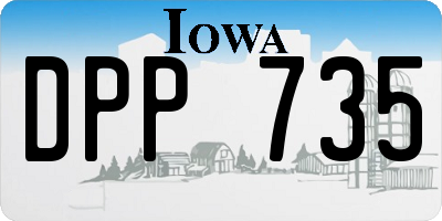 IA license plate DPP735