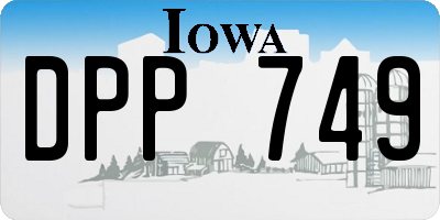 IA license plate DPP749