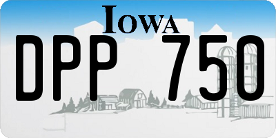 IA license plate DPP750