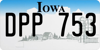 IA license plate DPP753