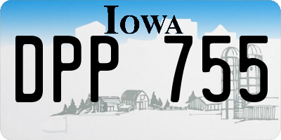 IA license plate DPP755