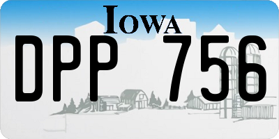IA license plate DPP756