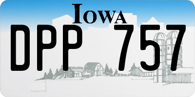 IA license plate DPP757