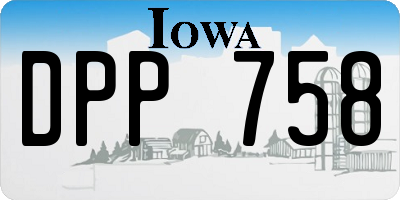 IA license plate DPP758
