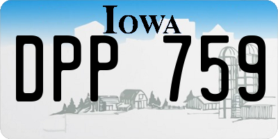IA license plate DPP759