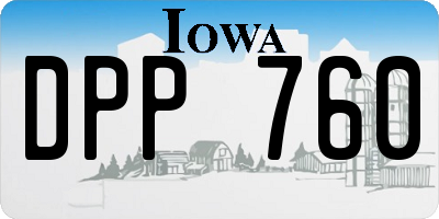 IA license plate DPP760
