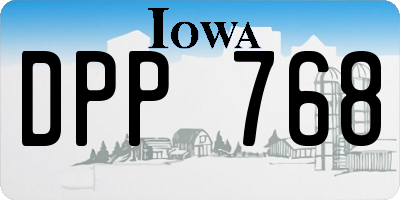 IA license plate DPP768