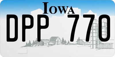IA license plate DPP770