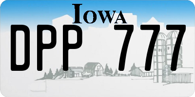 IA license plate DPP777