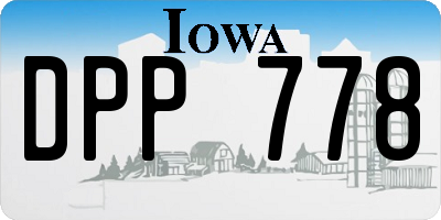 IA license plate DPP778
