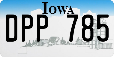 IA license plate DPP785