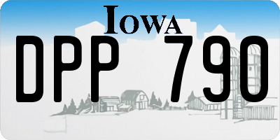 IA license plate DPP790