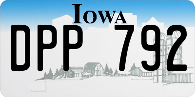 IA license plate DPP792