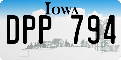 IA license plate DPP794