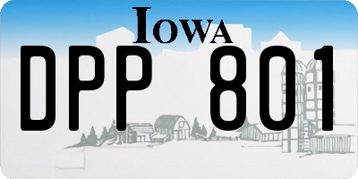 IA license plate DPP801