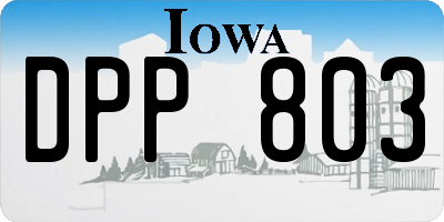IA license plate DPP803