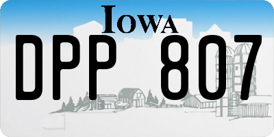 IA license plate DPP807