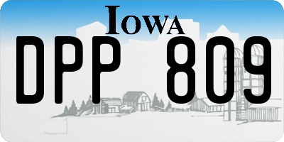 IA license plate DPP809