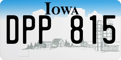 IA license plate DPP815