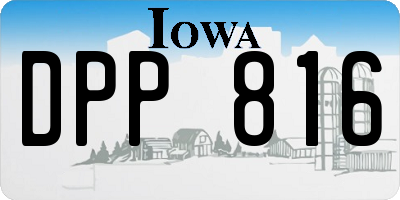 IA license plate DPP816