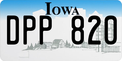 IA license plate DPP820