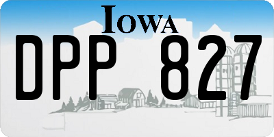 IA license plate DPP827