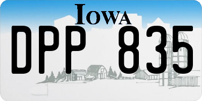 IA license plate DPP835