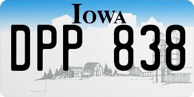 IA license plate DPP838