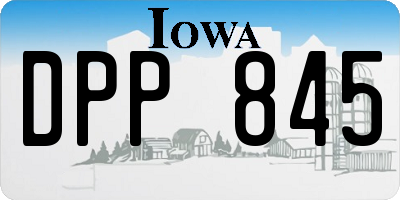 IA license plate DPP845