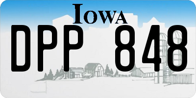IA license plate DPP848