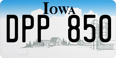 IA license plate DPP850