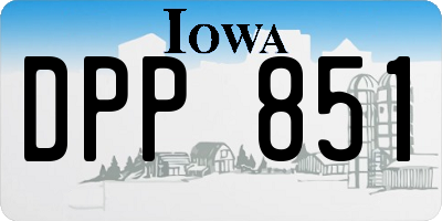 IA license plate DPP851