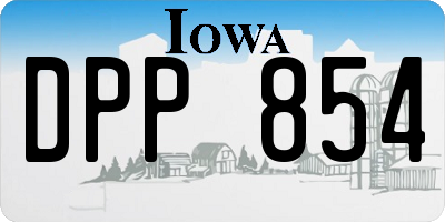 IA license plate DPP854