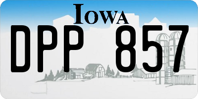 IA license plate DPP857