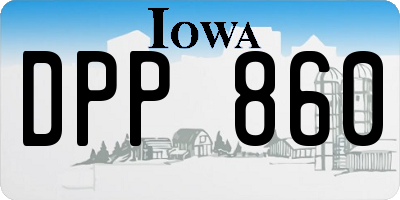 IA license plate DPP860
