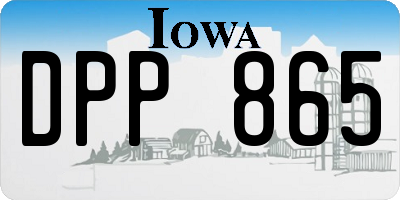 IA license plate DPP865
