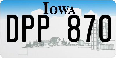 IA license plate DPP870