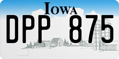 IA license plate DPP875