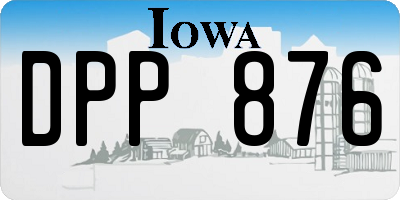 IA license plate DPP876