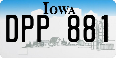 IA license plate DPP881