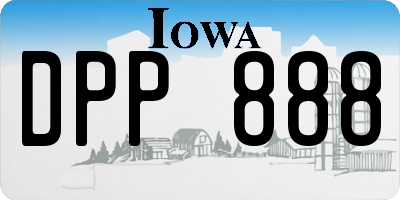 IA license plate DPP888