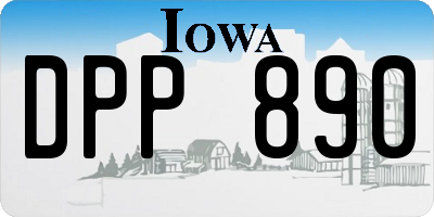IA license plate DPP890