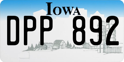 IA license plate DPP892