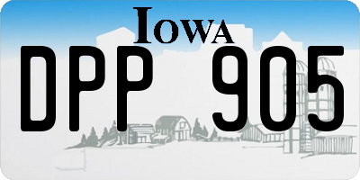 IA license plate DPP905