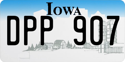 IA license plate DPP907
