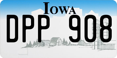 IA license plate DPP908