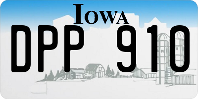 IA license plate DPP910