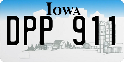 IA license plate DPP911