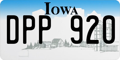 IA license plate DPP920
