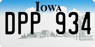 IA license plate DPP934